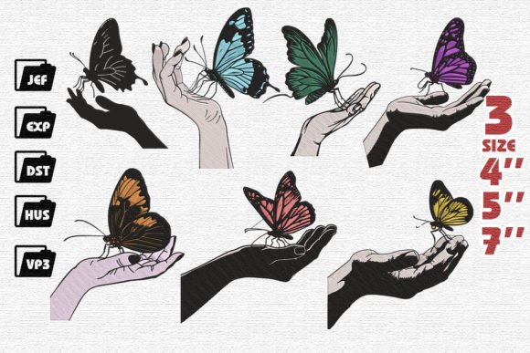 7 Hand-Holding Butterfly Embroidery Designs