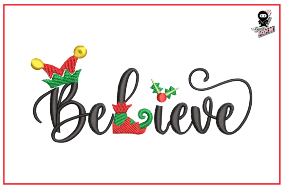 Believe in Santa, Christmas Embroidery