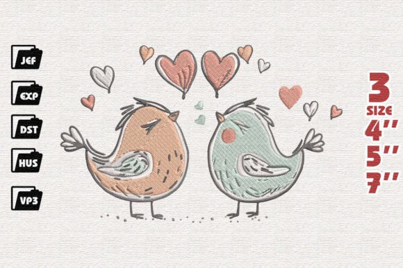 Couple Love Birds Embroidery