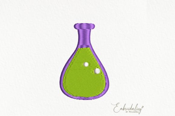 Cute Halloween Poison Bottle Embroidery
