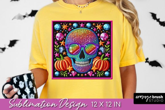 Halloween Skull Faux Embroidery Patch