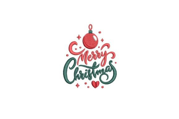 Merry Christmas Calligraphy Embroidery