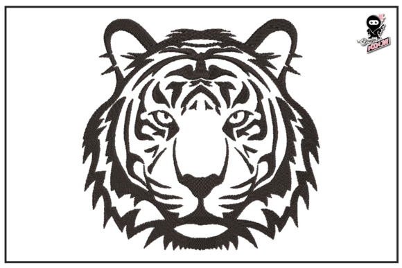 Tiger Portrait Embroidery, Wild Animal